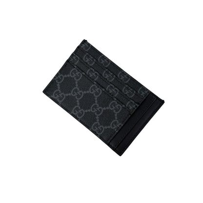 Gucci GG Interlocking Black Canvas Card Holder