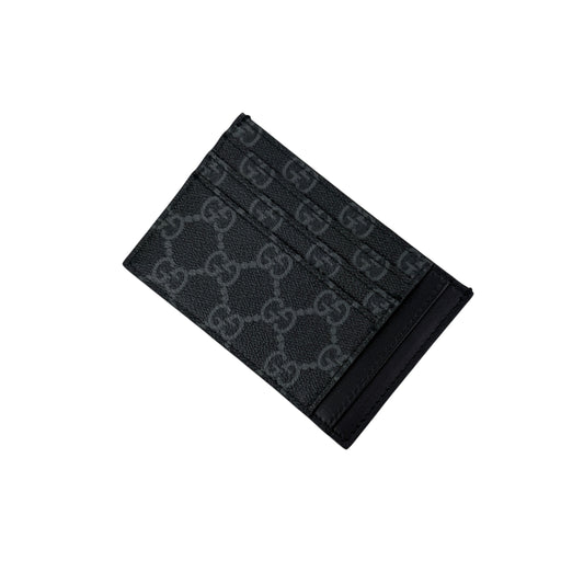 Gucci GG Interlocking Black Canvas Card Holder