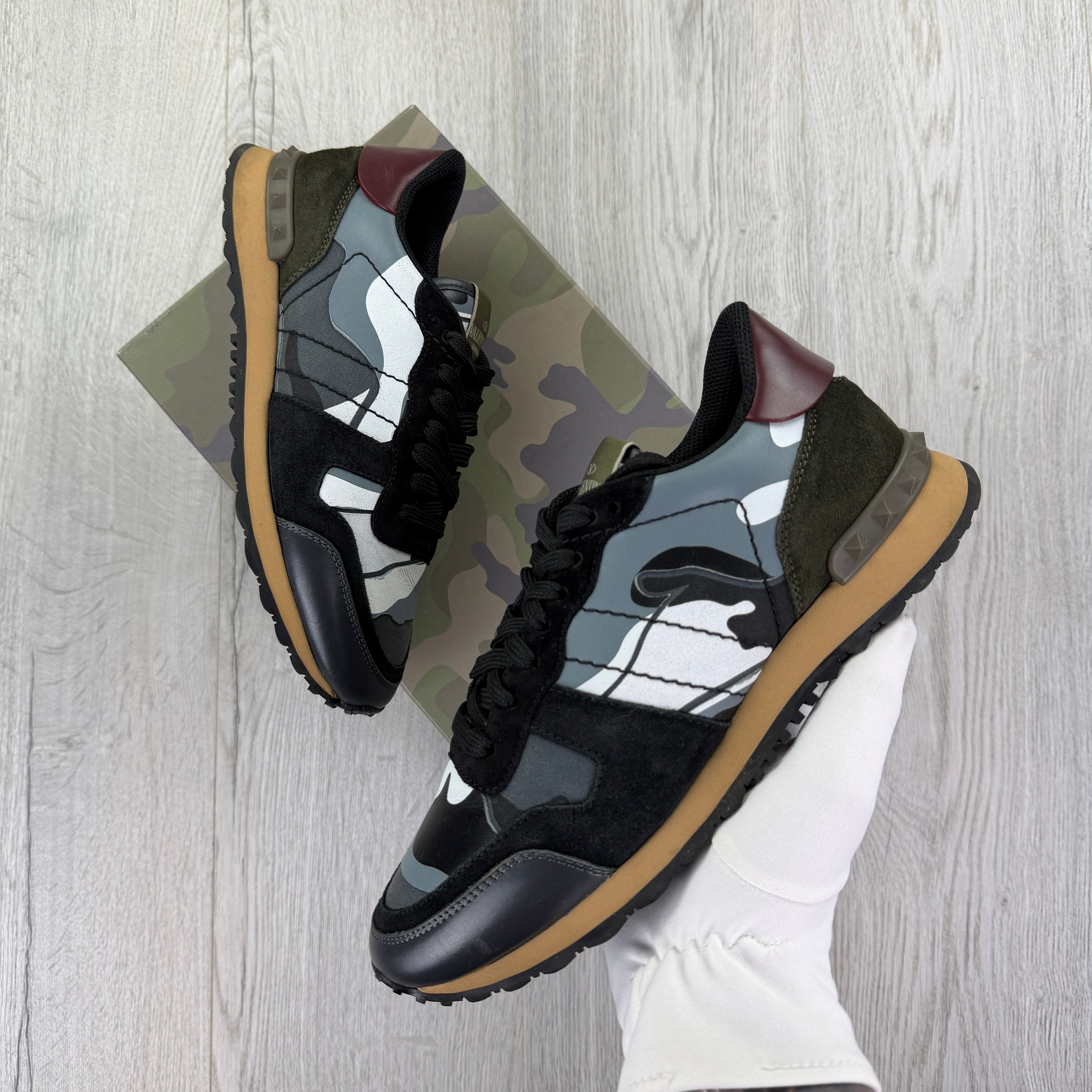 Valentino Men’s Camo Rockrunner Trainers - Uk 6.5