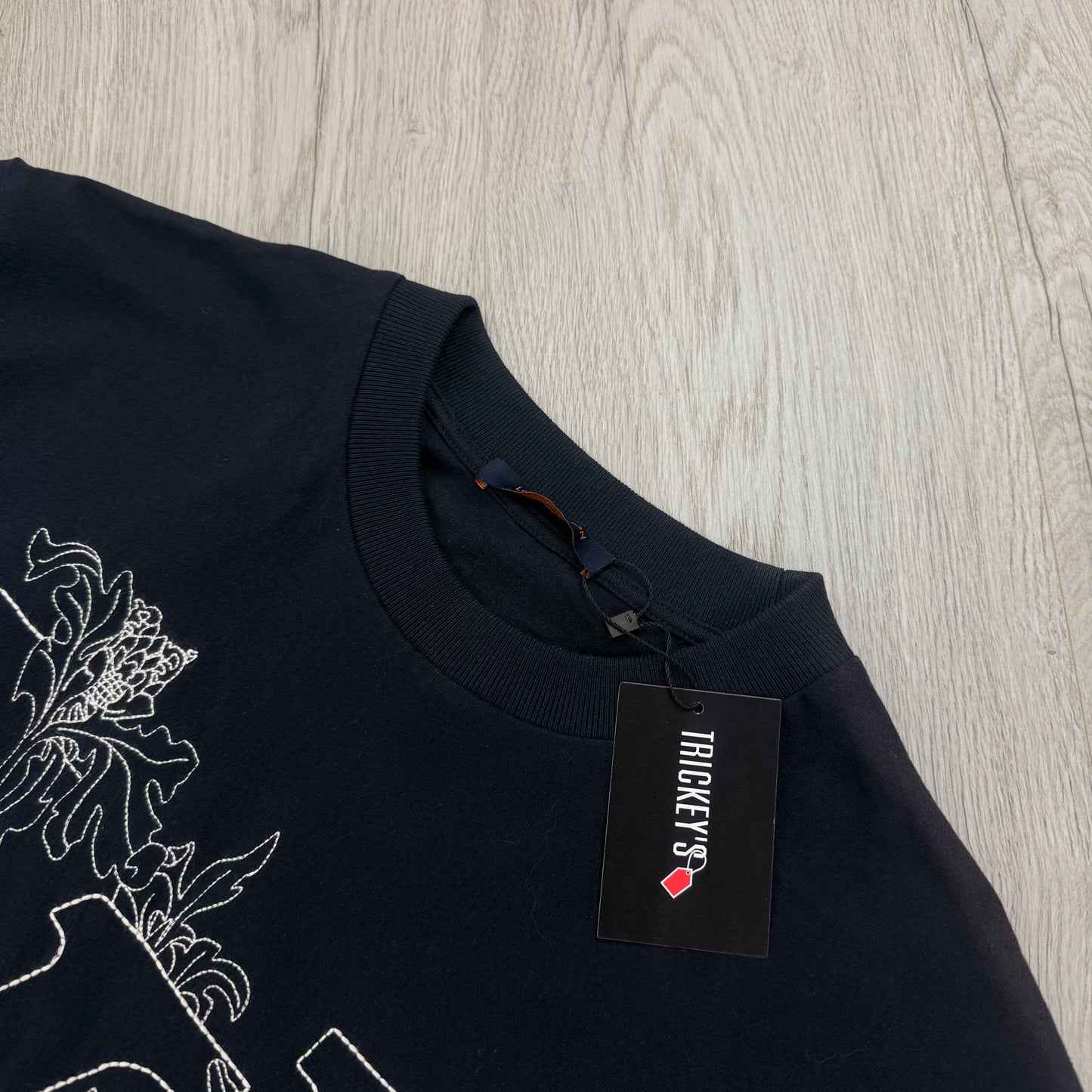 Louis Vuitton Men’s Navy Embroidered Logo T-shirt - Small