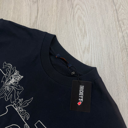 Louis Vuitton Men’s Navy Embroidered Logo T-shirt - Small