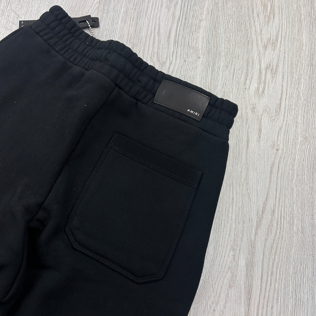 Amiri Men’s Black Cotten Logo Printed Drawstring Shorts