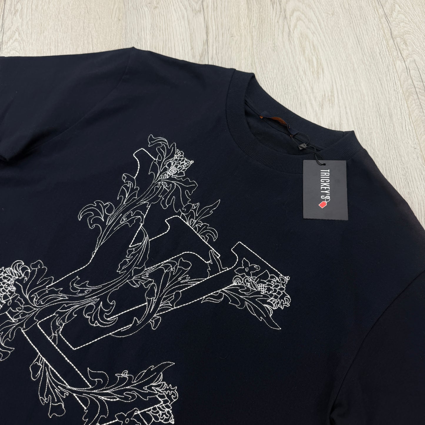 Louis Vuitton Men’s Navy Embroidered Logo T-shirt - Small