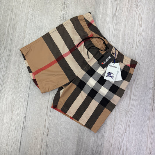 Burberry Men’s Check Drawcord Swim Shorts