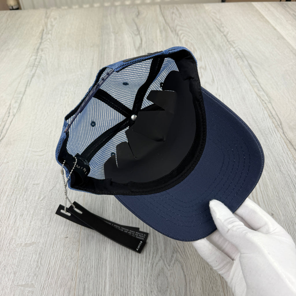 Amiri Men’s Blue Baseball Cap White Embroidered Logo