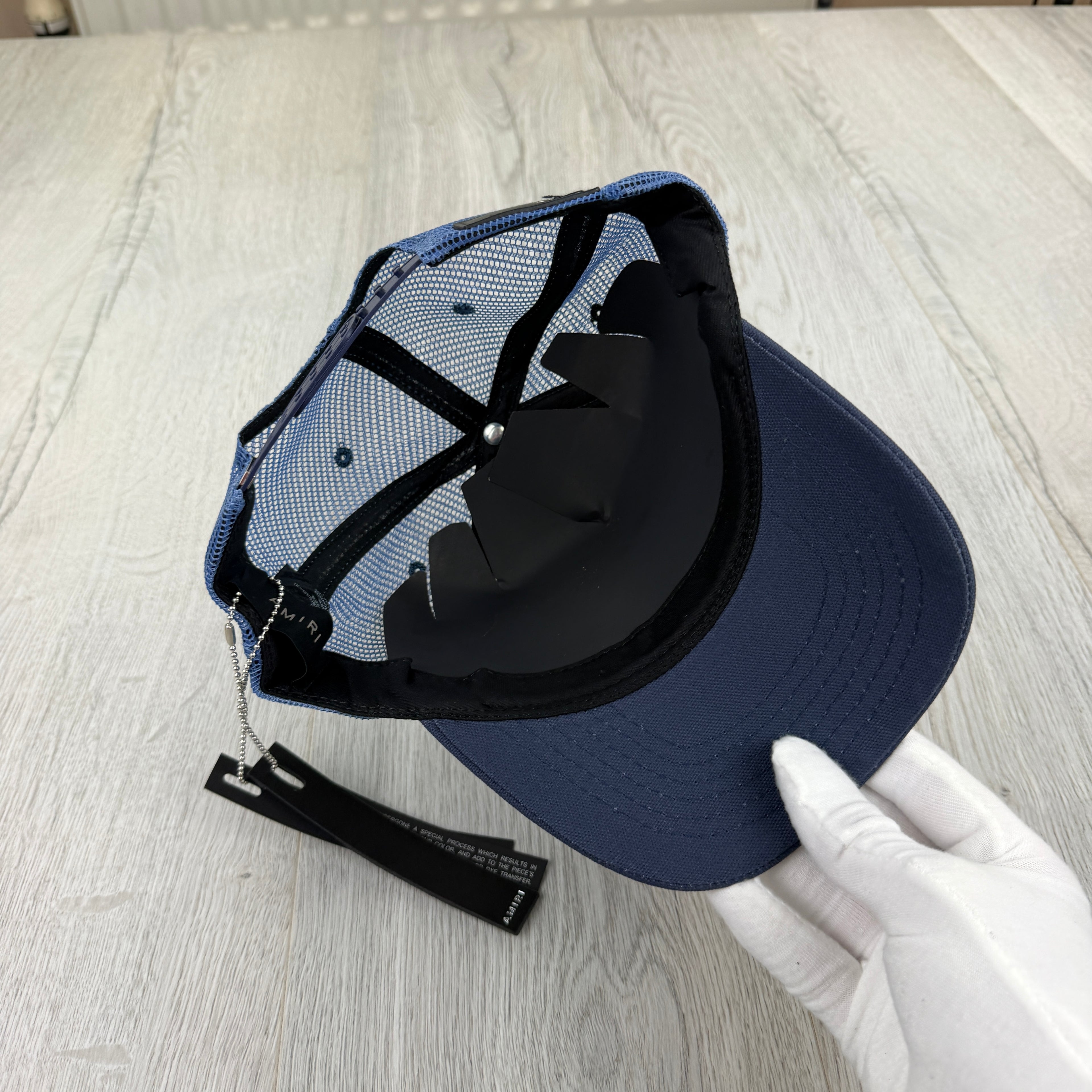 Amiri Men’s Blue Baseball Cap White Embroidered Logo