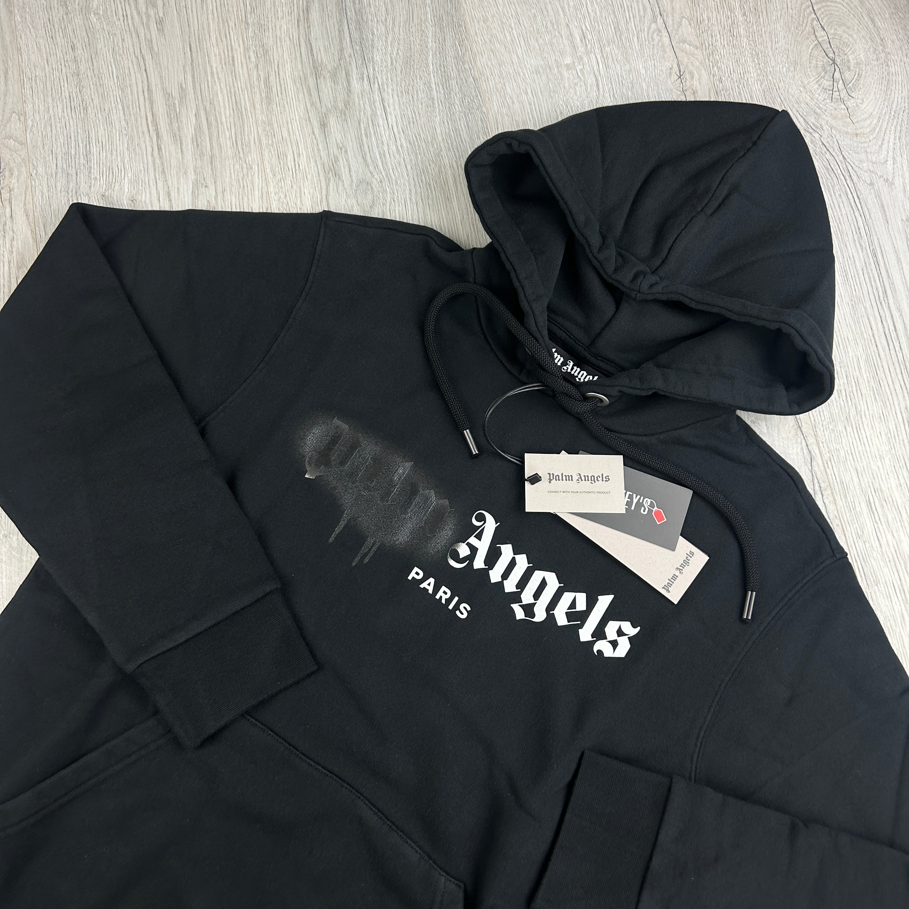 Palm Angels Men’s Black Paris Pullover Hoodie