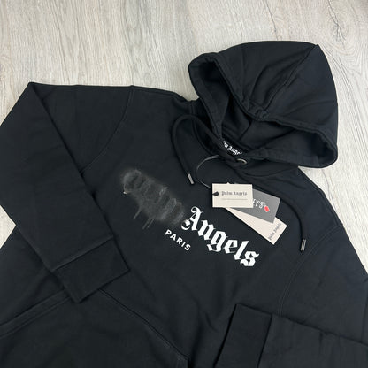 Palm Angels Men’s Black Paris Pullover Hoodie