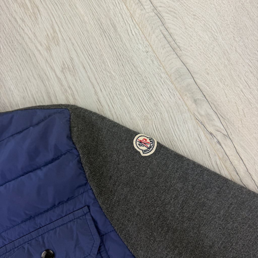 Moncler Men’s Blue Zip-up Tricot Cardigan - Small