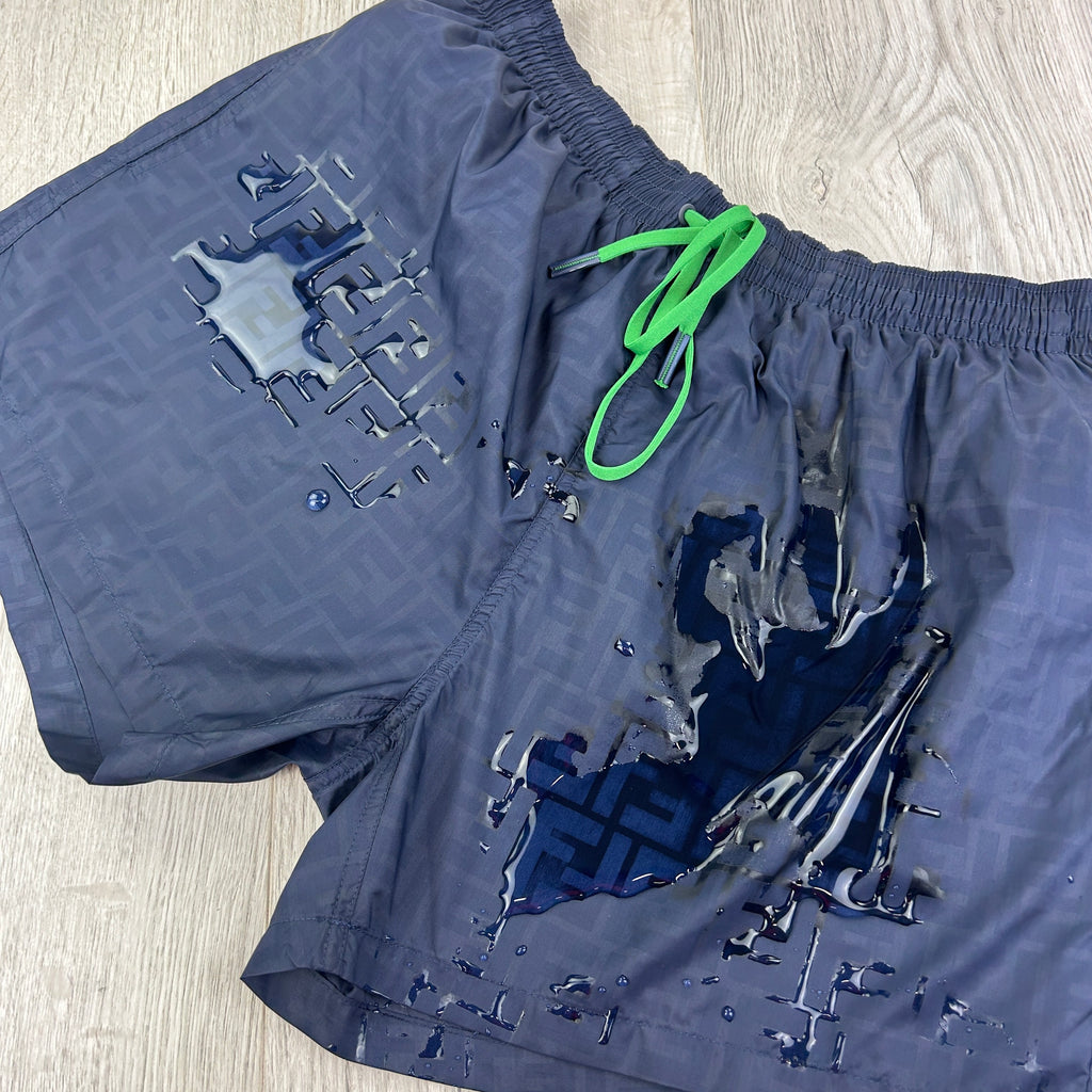 Fendi Men’s Navy Water Reactive Swim Shorts