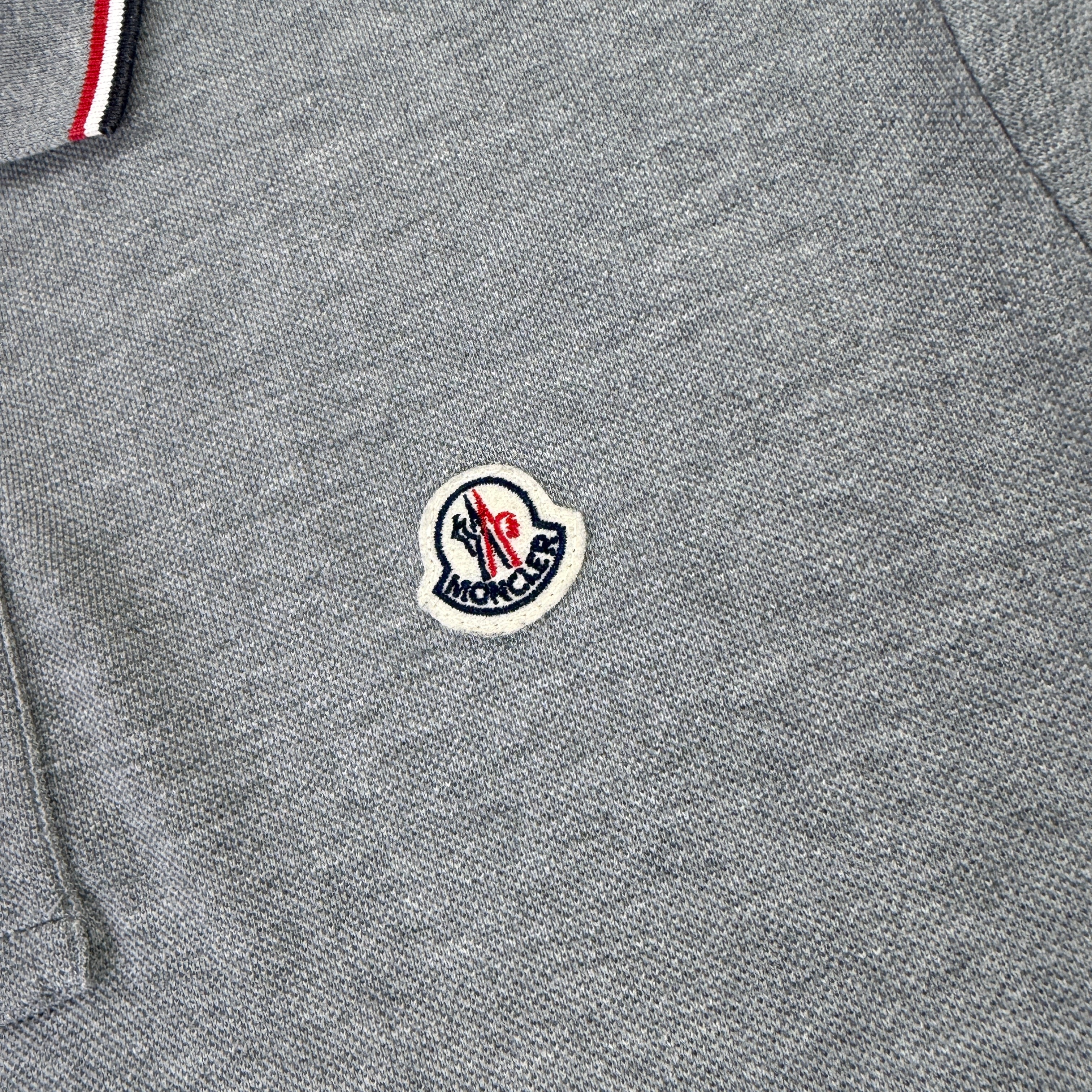 Moncler Men’s Grey Polo Shirt - Large Slim