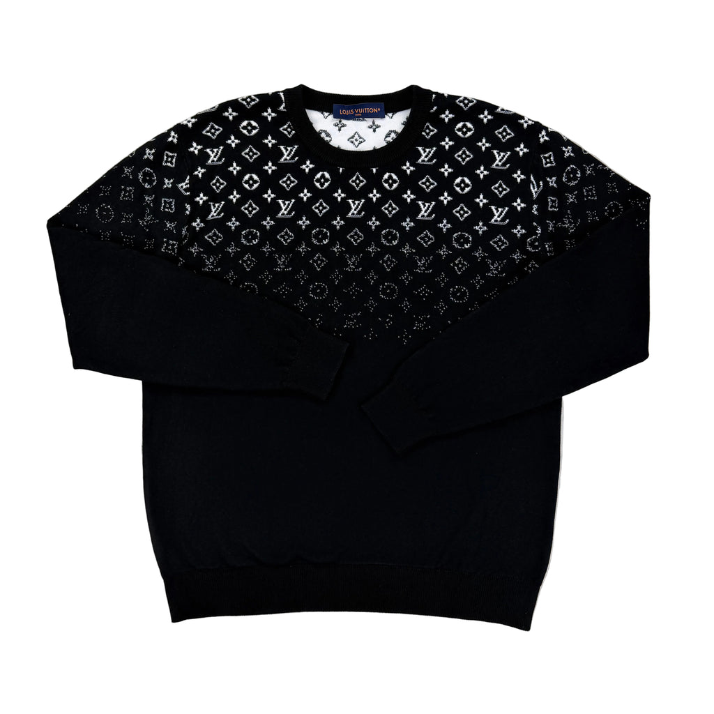 Louis Vuitton Men’s Black Gradient Crewneck Jumper - XL