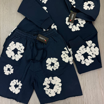 Denim Tears Men’s Navy Shorts & Hoodie Set