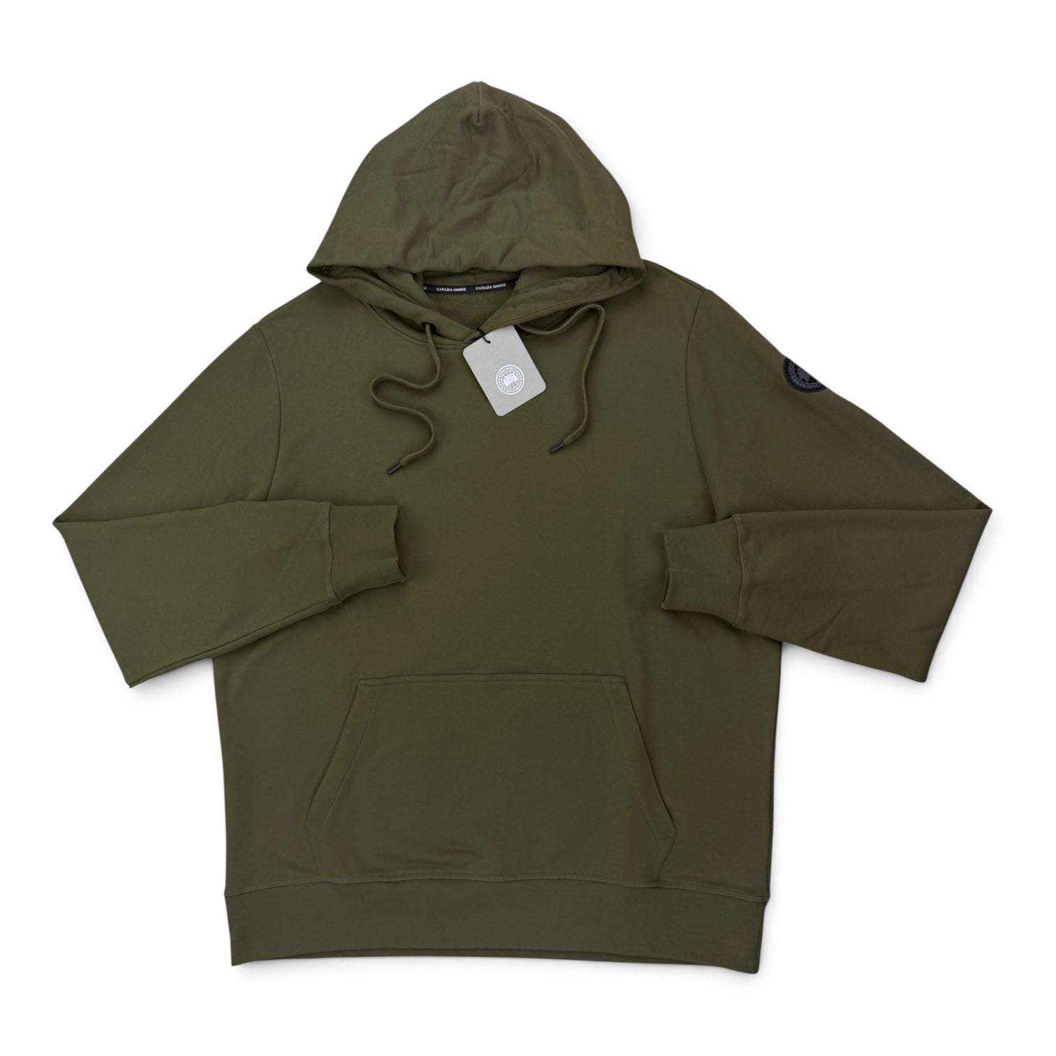 Canada Goose Men’s Black Badge Khaki Pullover Hoodie - XL