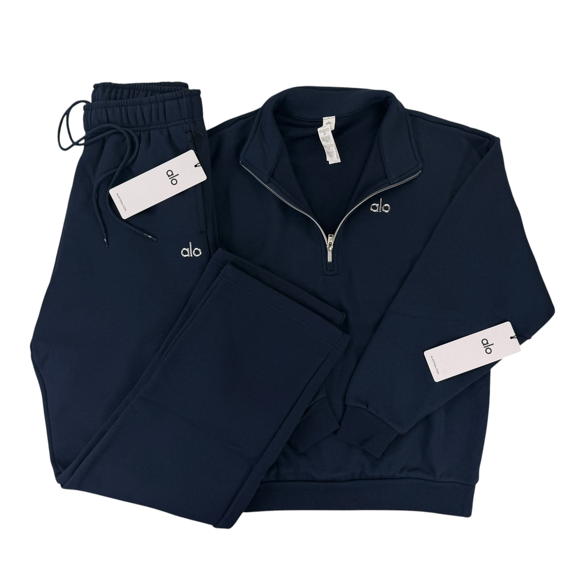 Alo Men’s Navy Full 1/4 & Straight Bottoms Tracksuit