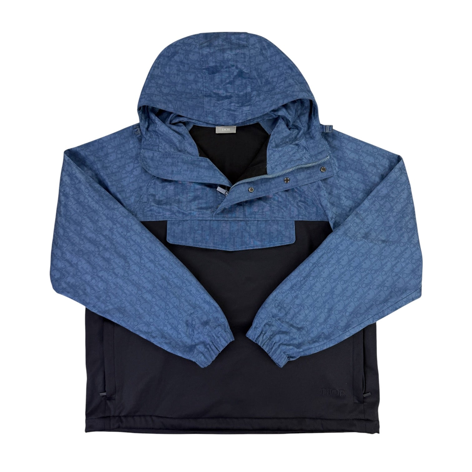 Dior Mens Oblique Black / Bue Anorak Jacket - XL