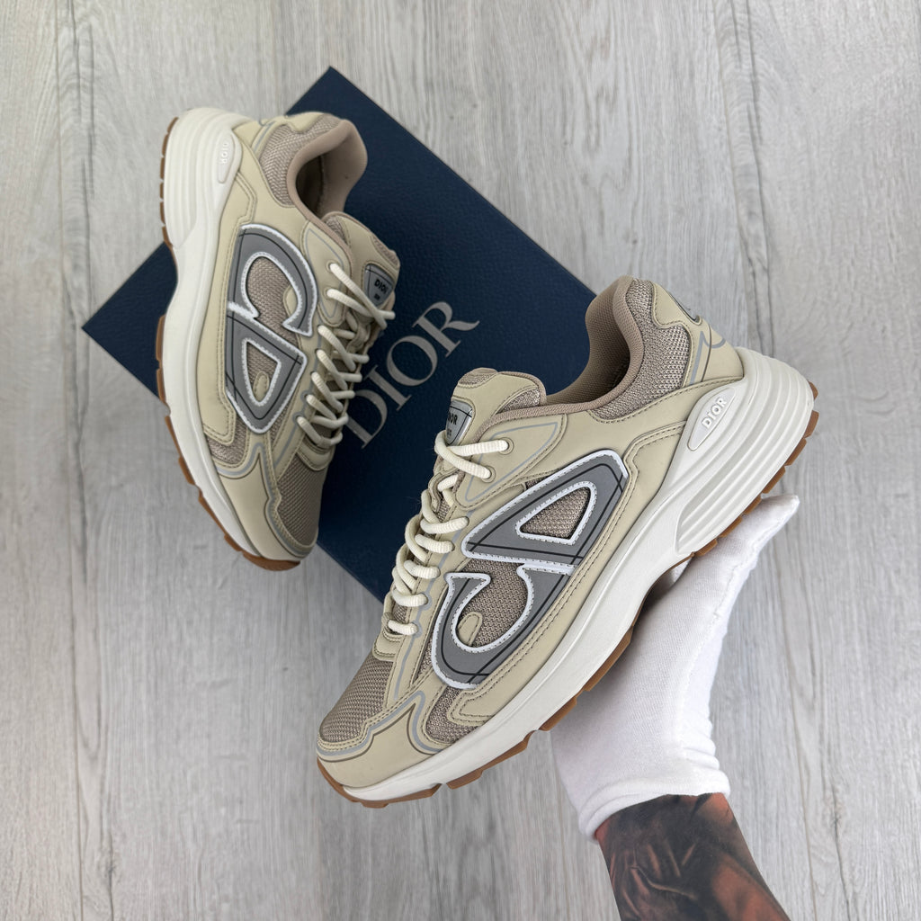 Dior B30 Men’s Cream Mesh and Technical Fabric Trainers - 42.5 (Fit Uk 8.5)