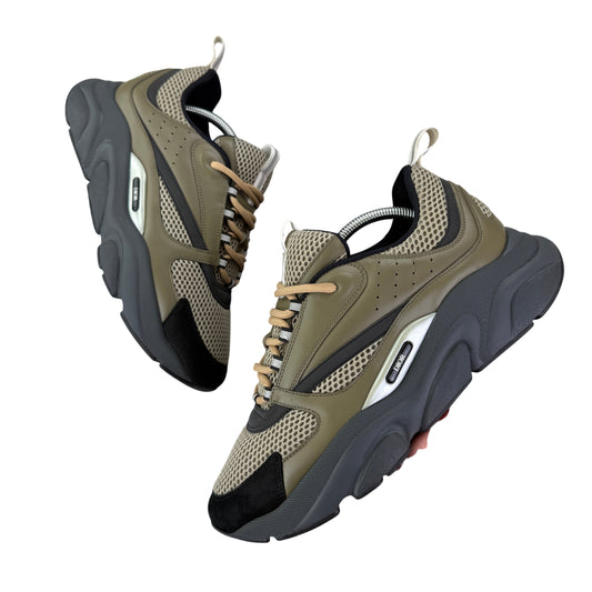 Dior B22 Men’s Khaki Grey Runners - 41 (Fit Uk 7)