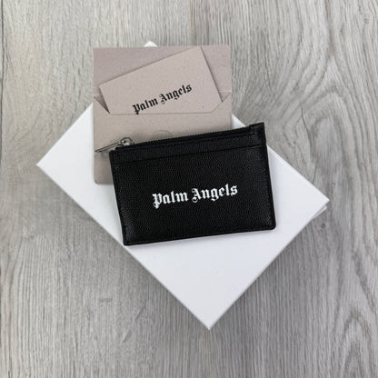Palm Angels Black Zip-up Card Holder