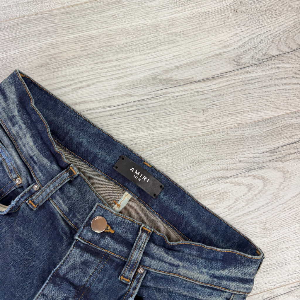 Amiri Men’s MX1 Distressed Blue Jeans - Uk 30