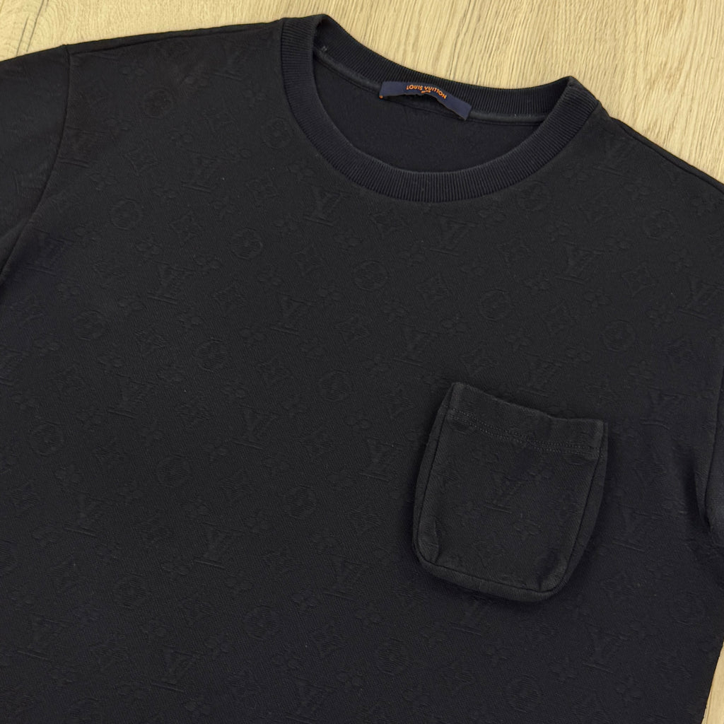 Louis Vuitton Men’s Navy Monogram 3D Pocket T-shirt - Large