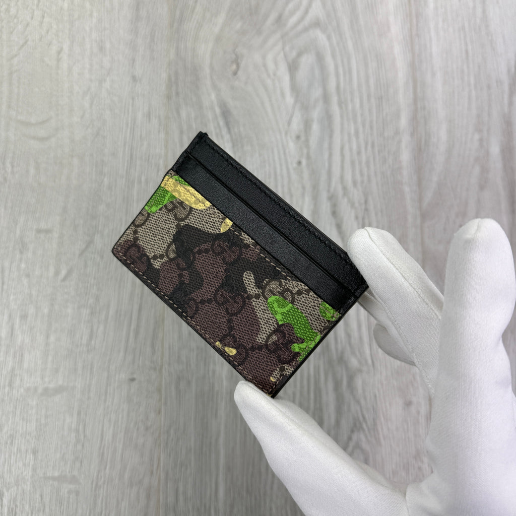 Gucci GG Blue Camo Canvas Card Holder
