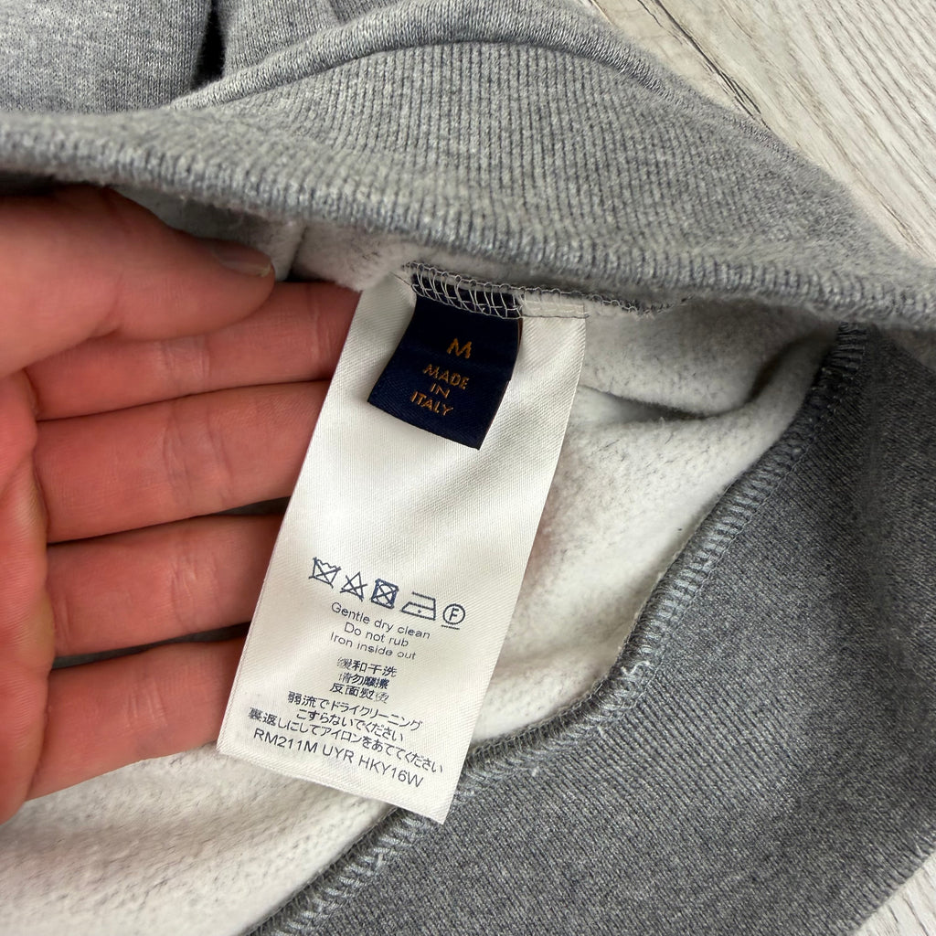 Louis Vuitton Men’s Grey Crewneck Embroidered Jumper -Medium