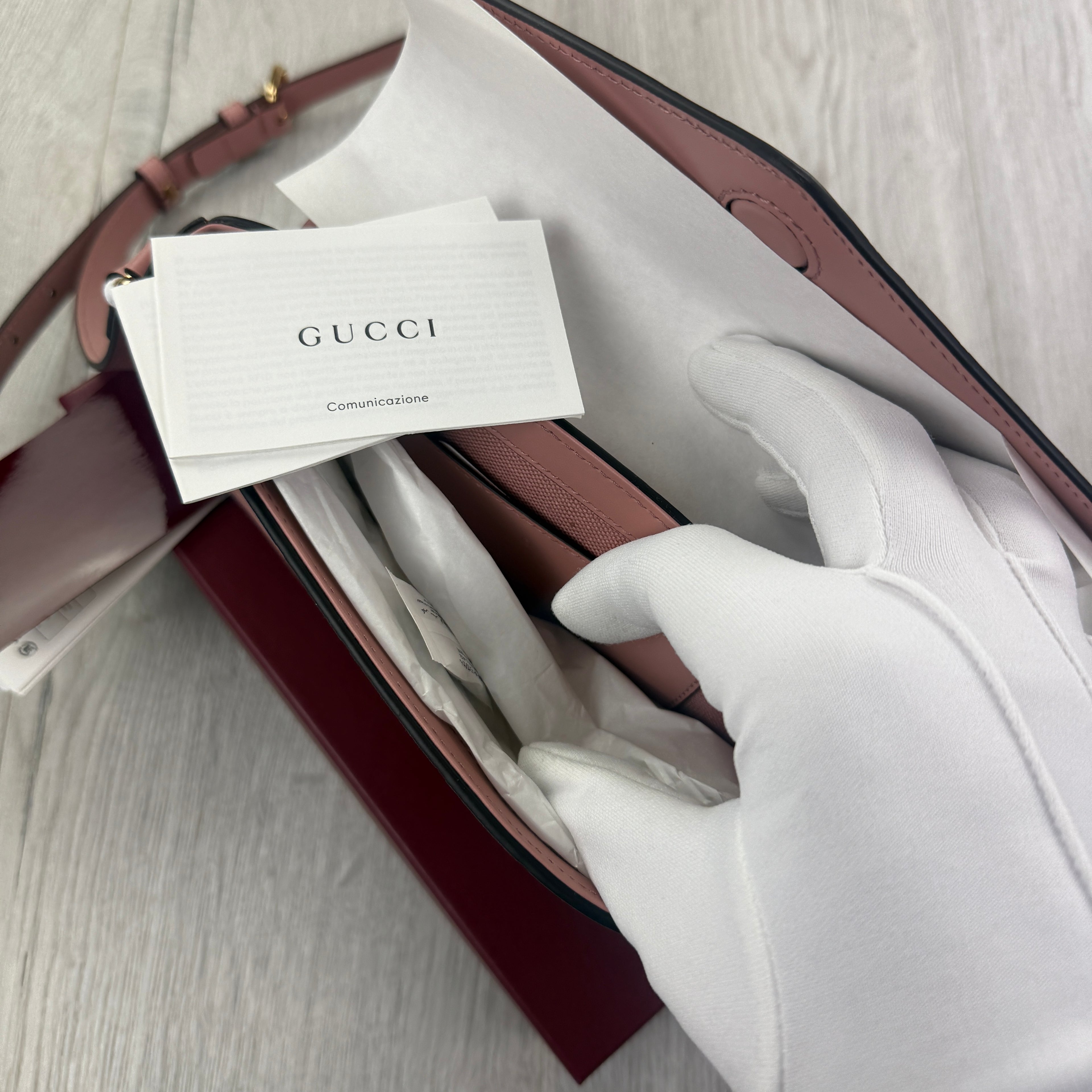 Gucci Women’s Pink GG Monogram Crossbody bag