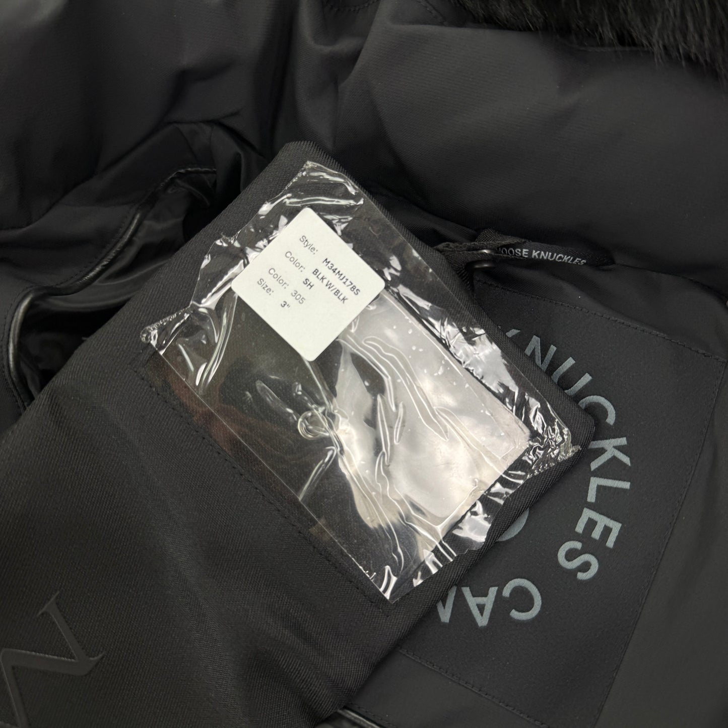 Moose Knuckles Men’s Black 3Q Shearling-Trim Jacket