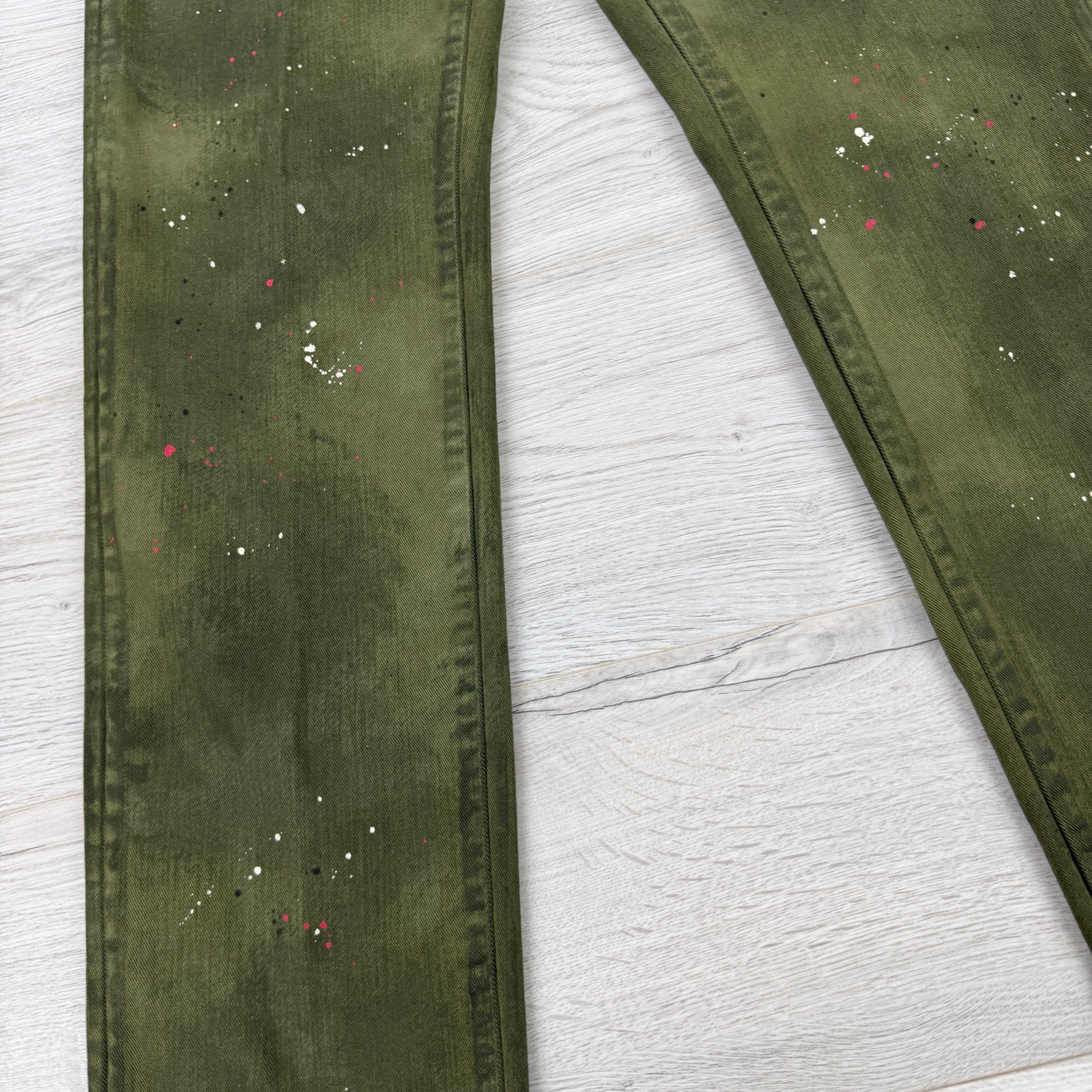 Dsquared2 Men’s Green Distressed Straight Jeans