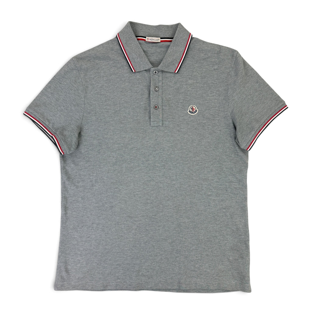 Moncler Men’s Grey Polo Shirt - Large Slim
