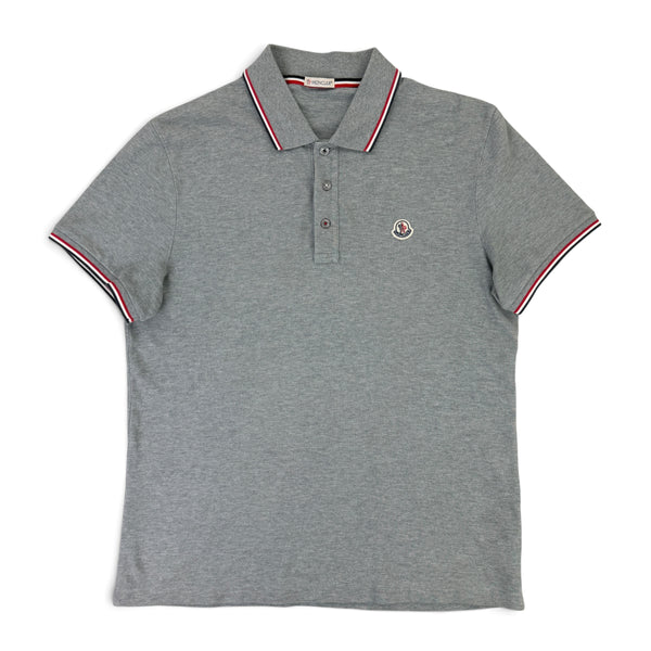 Moncler Men’s Grey Polo Shirt - Large Slim