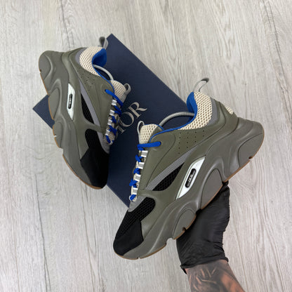Dior B22 Men’s Khaki & Blue Trainers - 44 (Fit Uk 9/9.5)