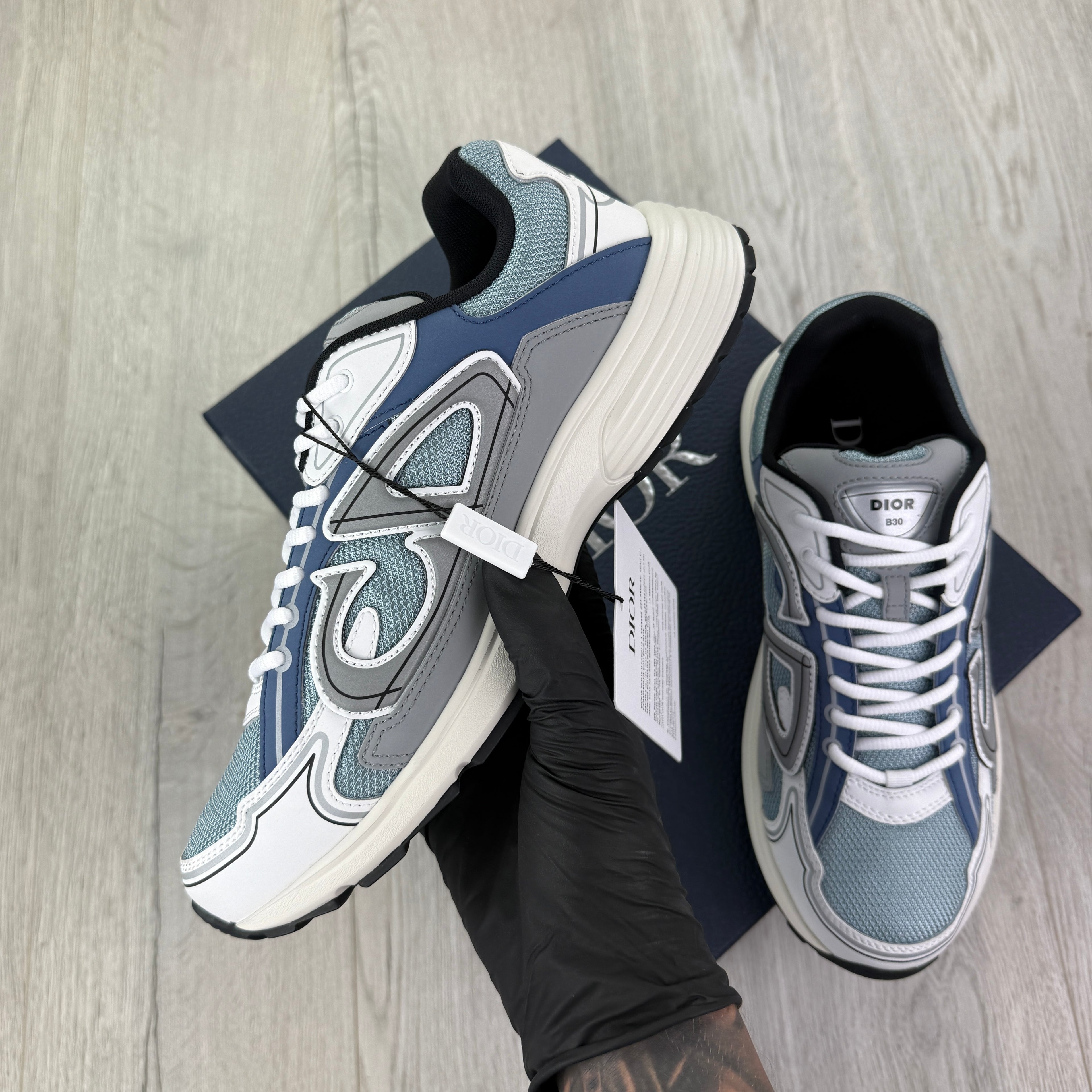 Dior B30 Men’s Baby Blue & White Trainers - 42 (Fit Uk 8)