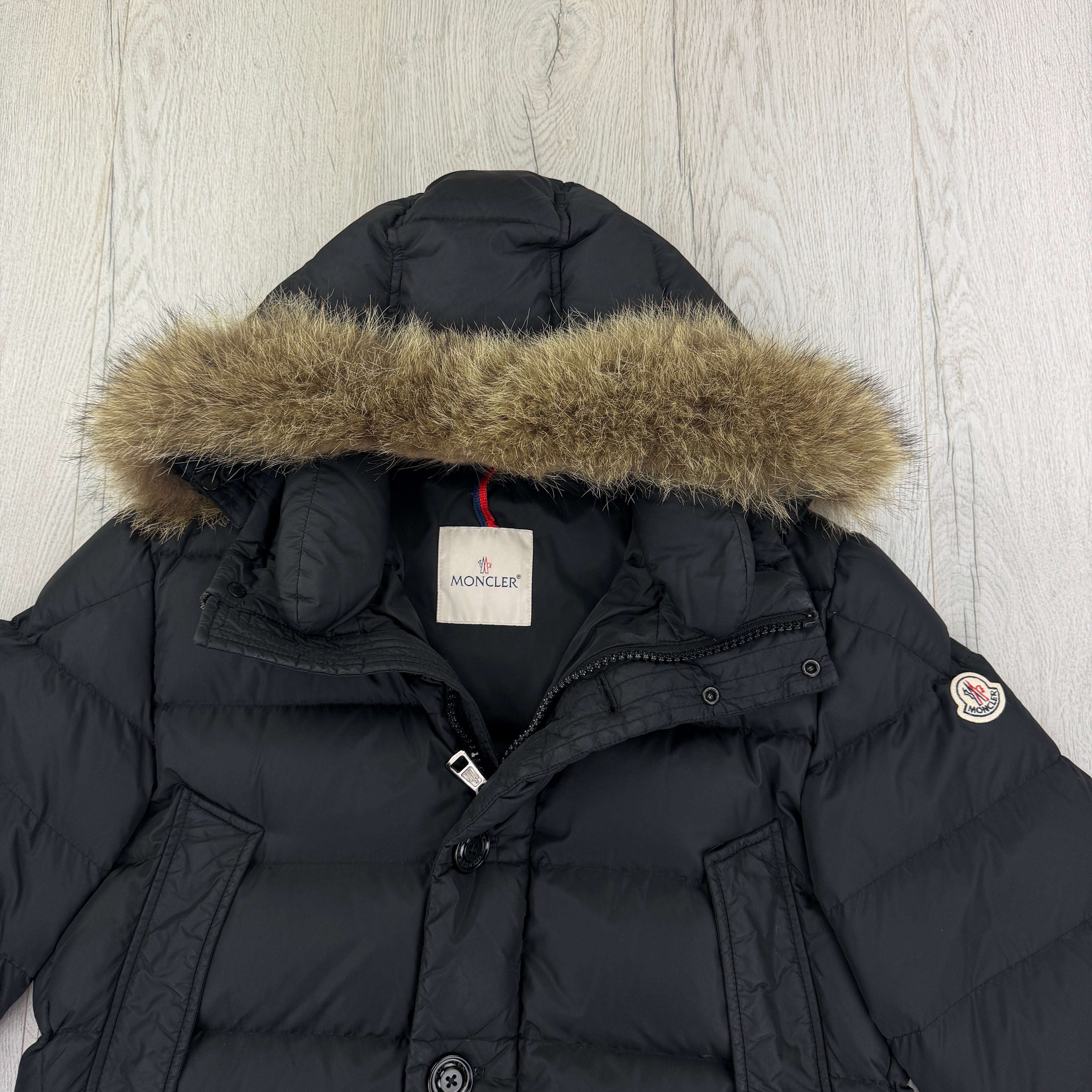 Moncler Men’s Cluny Giubnotto Black Down Jacket - Size 4