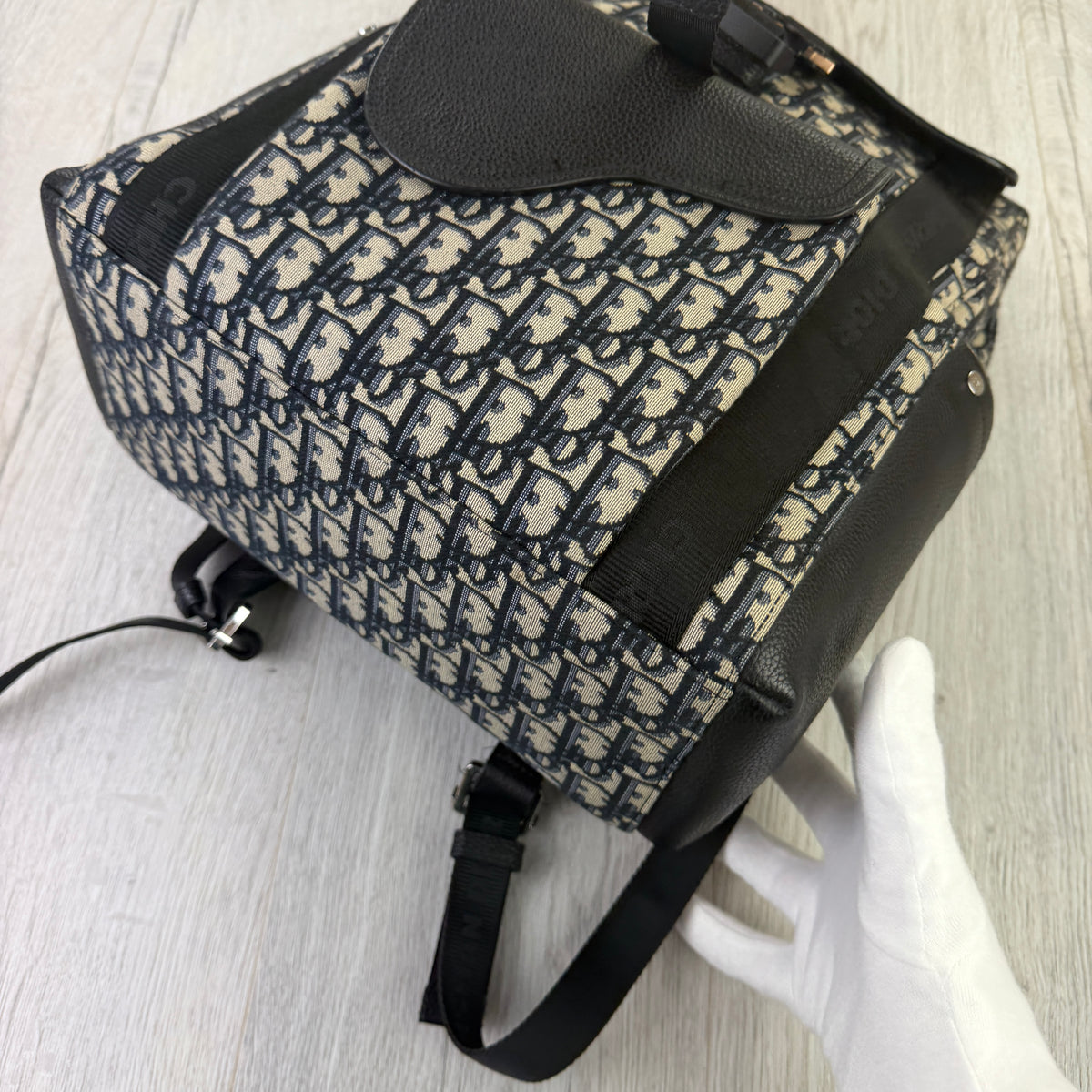Dior Men’s Oblique Jacquard Saddle Backpack With Flap