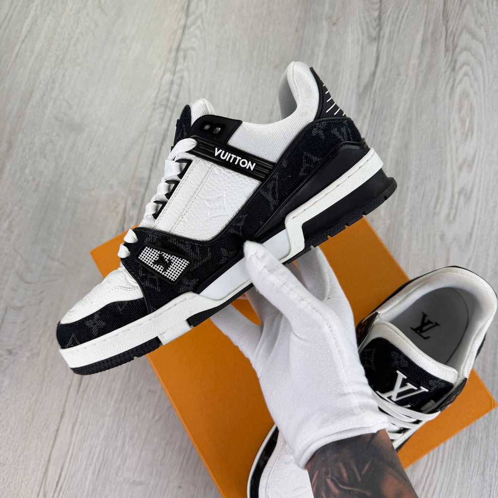 Louis Vuitton Men’s Black & White Low Trainers - Uk 7 (Fit Uk 8)