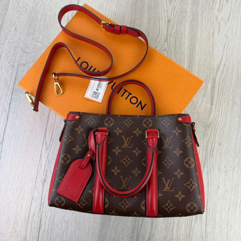 Louis Vuitton Women’s Soufflot Tote BB Brown/Red Canvas/Leather