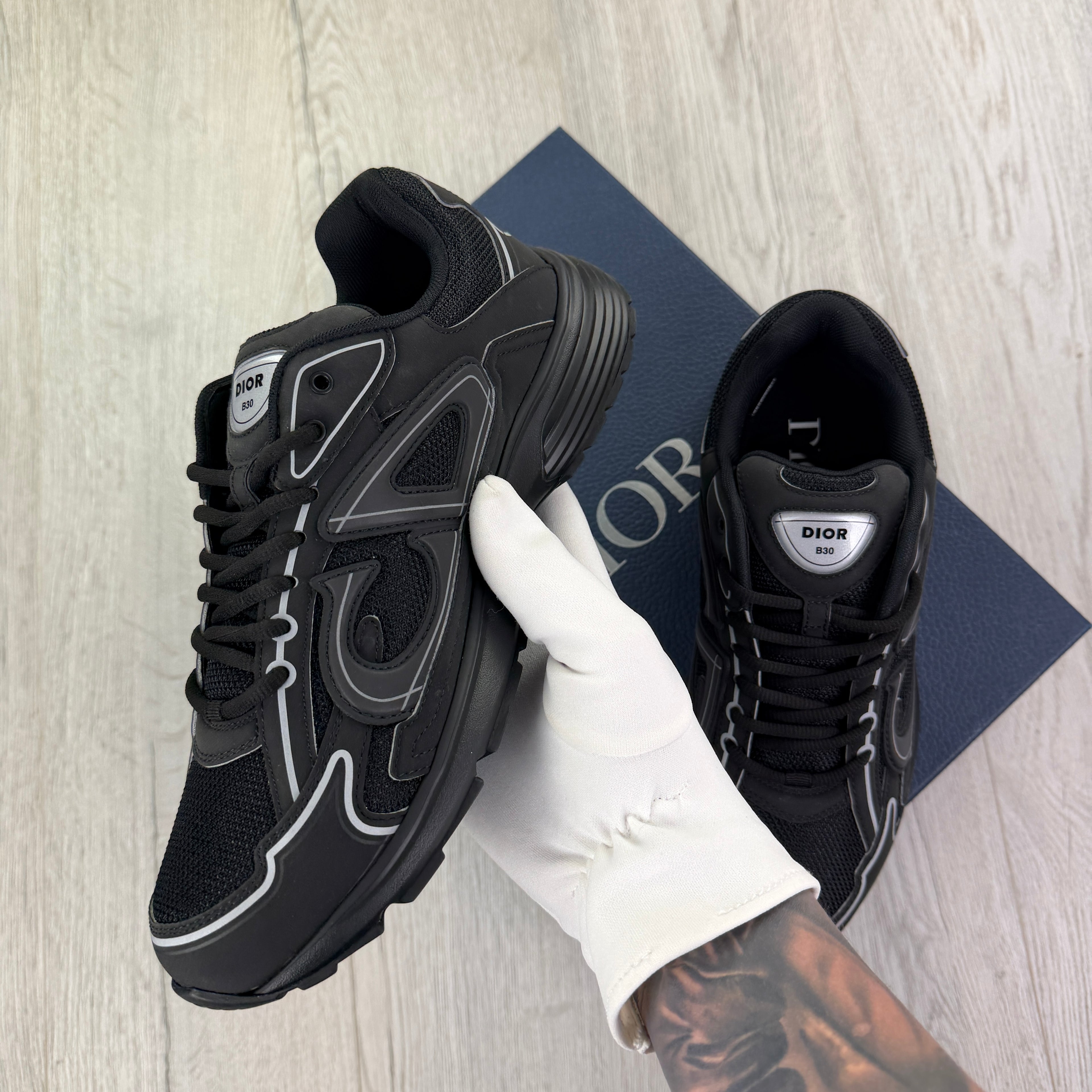 Dior B30 Men’s Triple Black Trainers - 42 (Fit Uk 8)