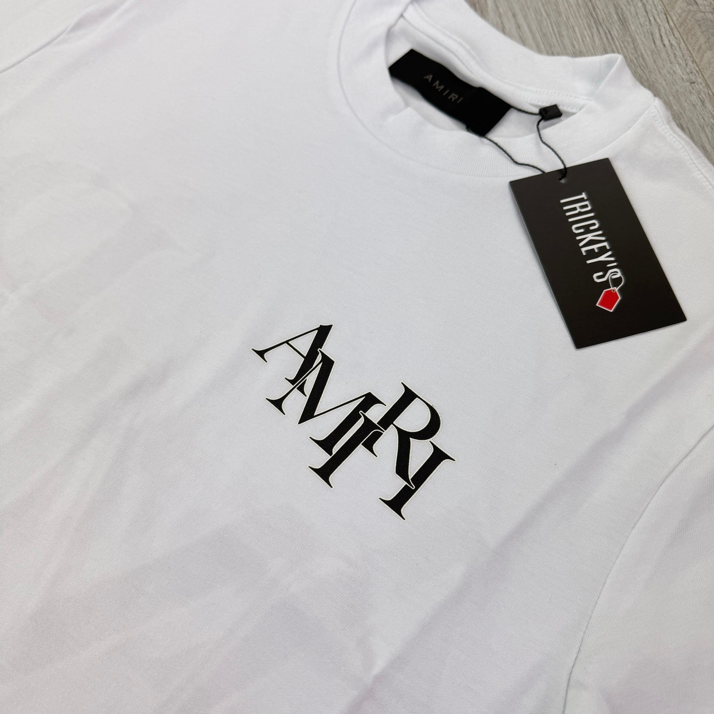 Amiri Men’s White Staggered Logo T-shirt