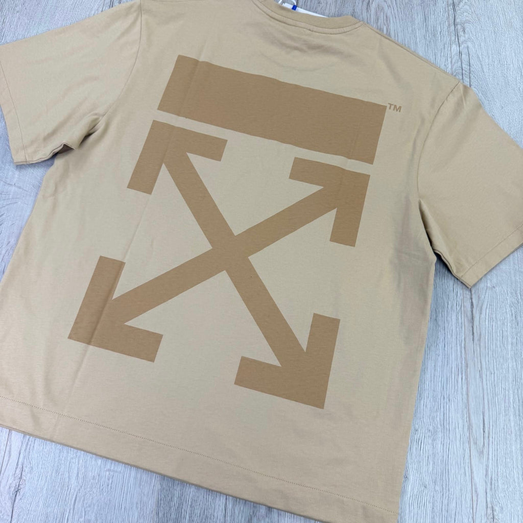 Off White Men’s Beige T-shirt - Medium