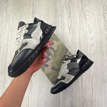 Valentino Men’s Grey & Black Camo Rockrunner - 41 (Uk 7)