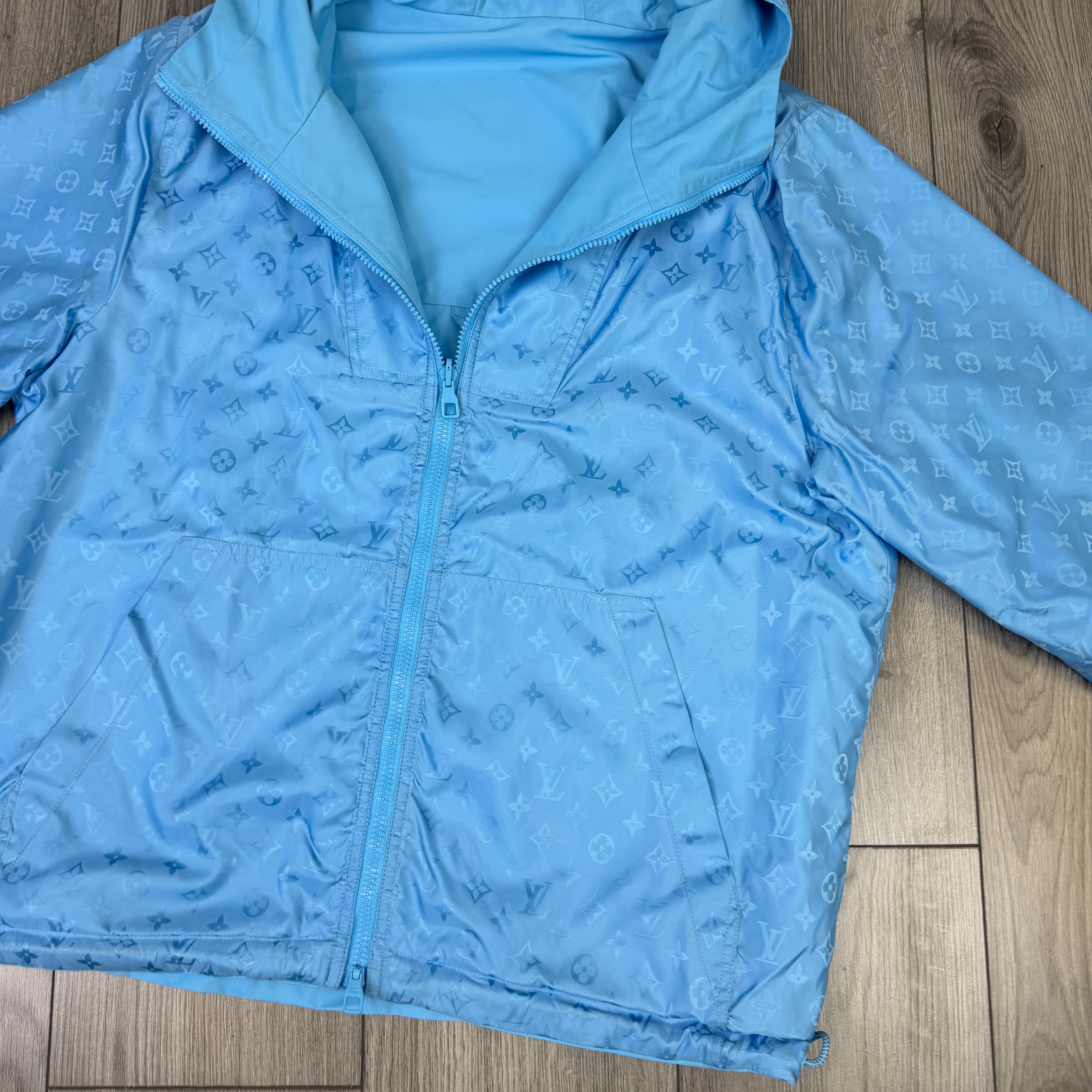 Louis Vuitton Men’s Monogram Reversible Blue Windbreaker Jacket - Size 50 (M/L)