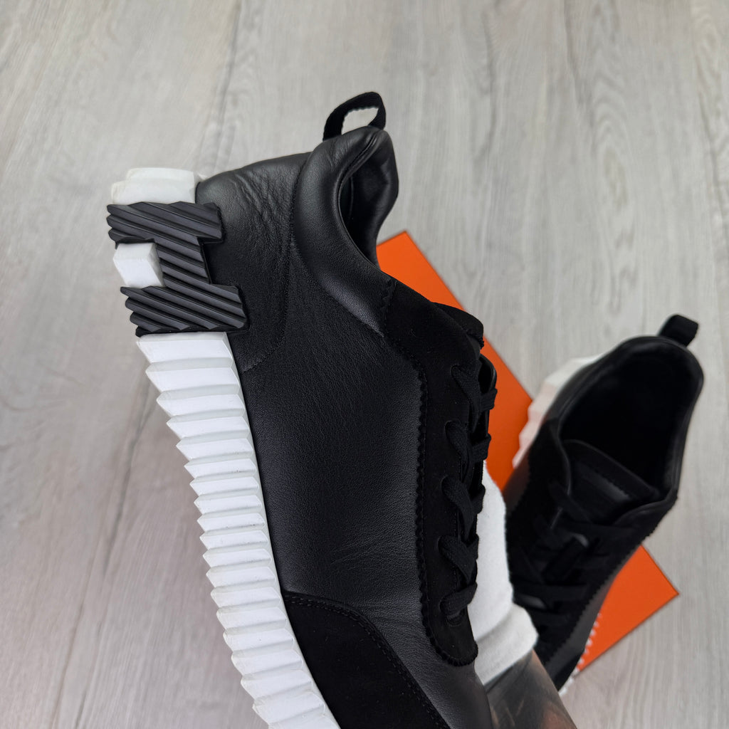 Hermes Men’s Black & White Bouncing Sneakers - 46 (Fit 11.5)
