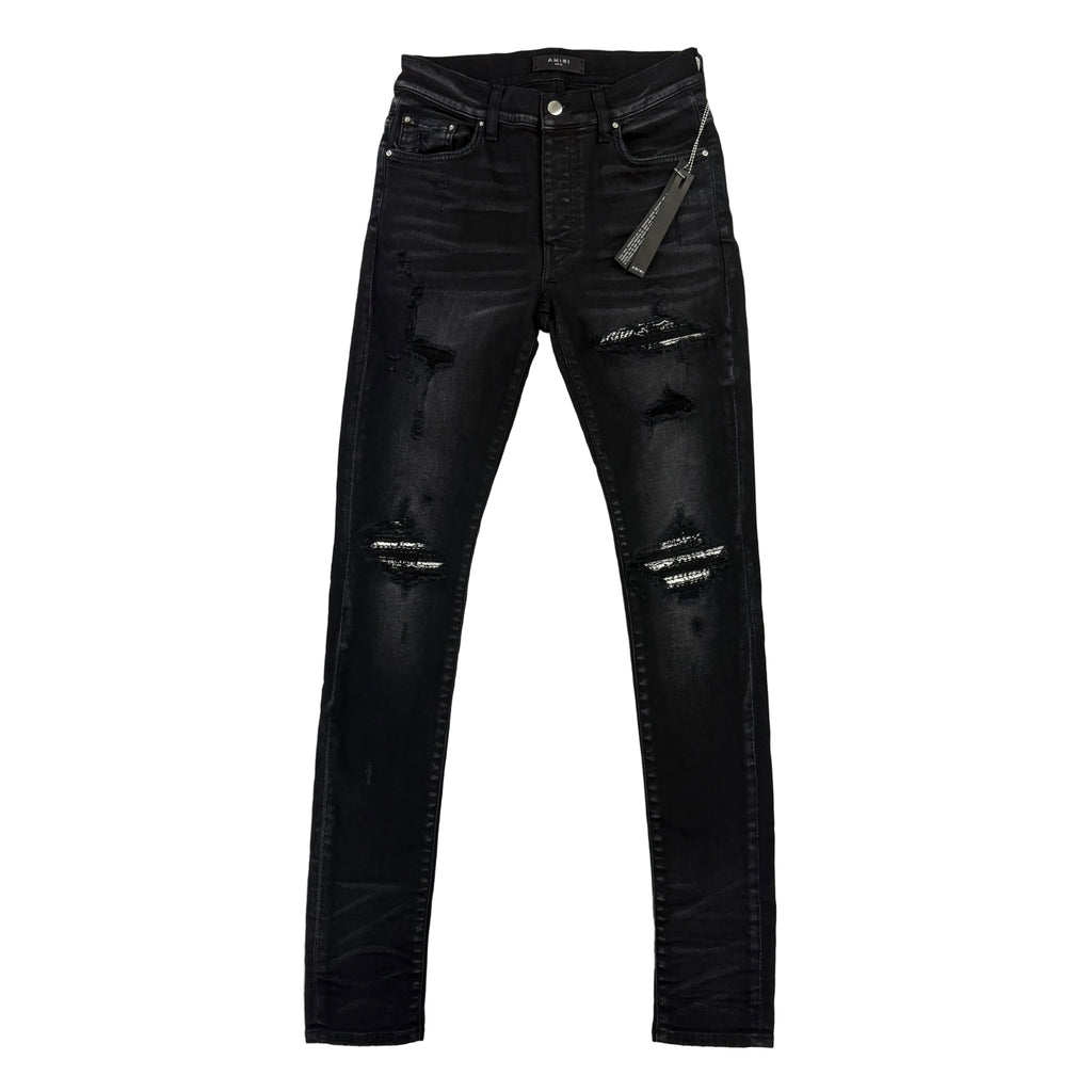 Amiri Men’s Boucle MX1 Aged Black Distressed Jeans