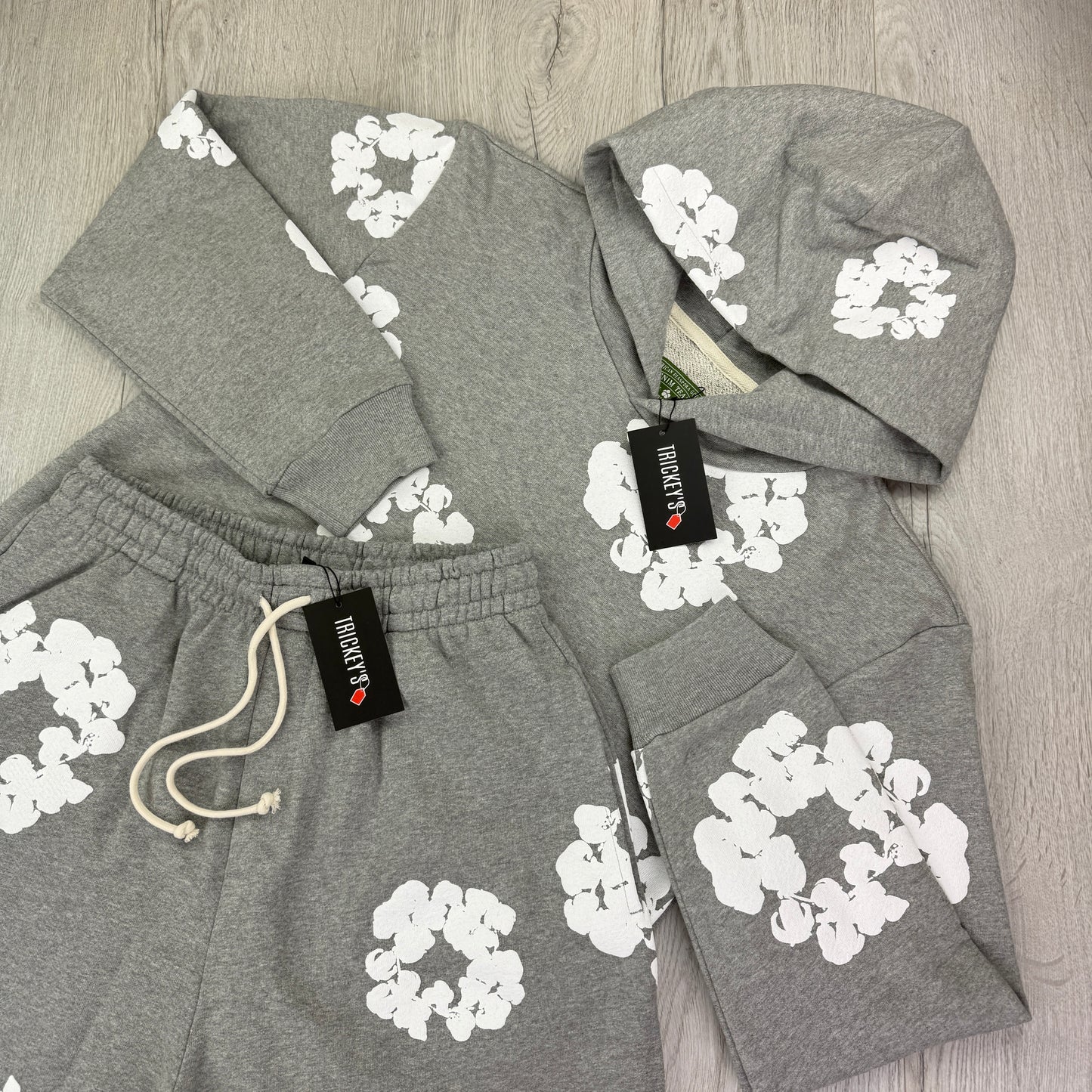 Denim Tears Men’s Grey Shorts & Hoodie Set
