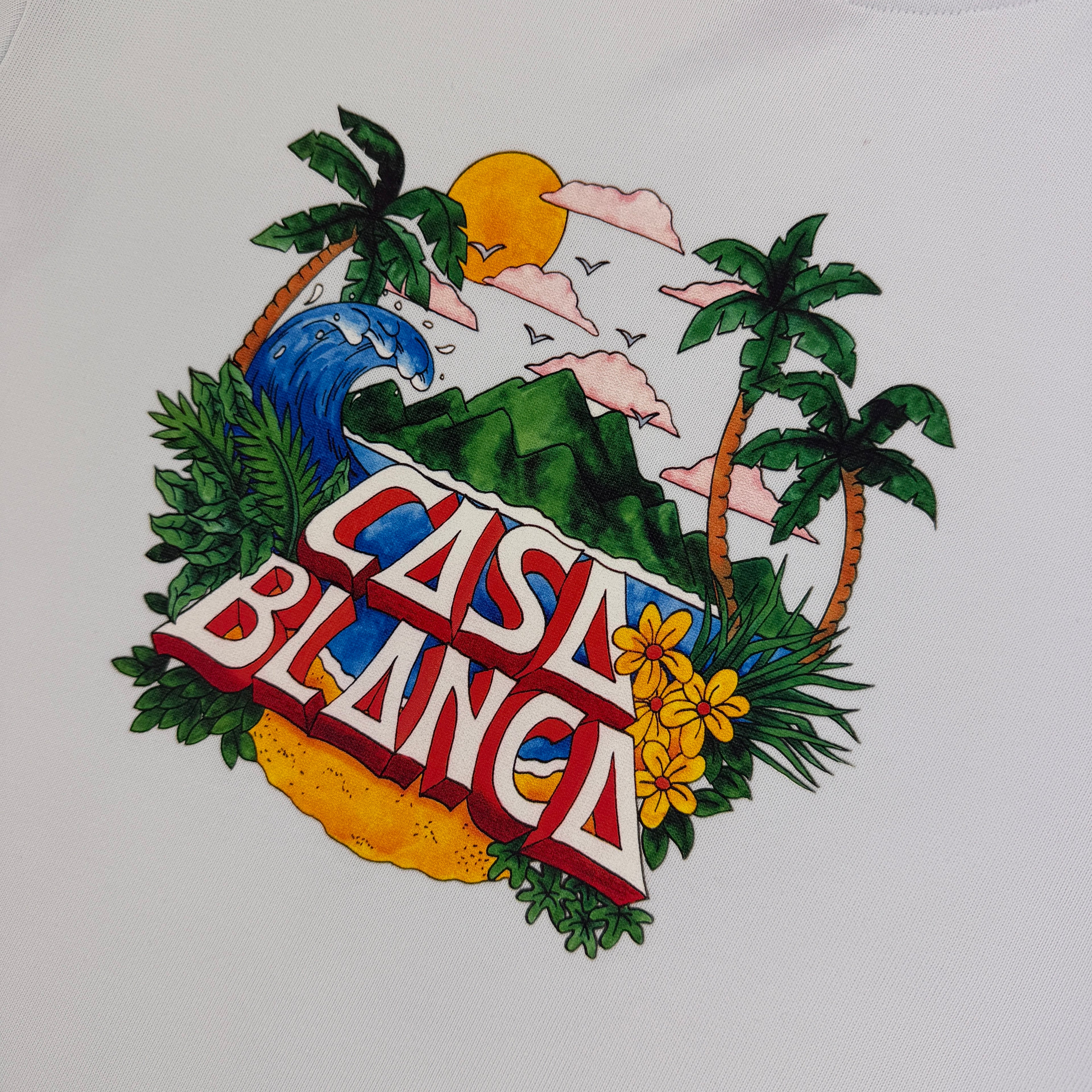 Casablanca Men’s White T-shirt - Large Oversized