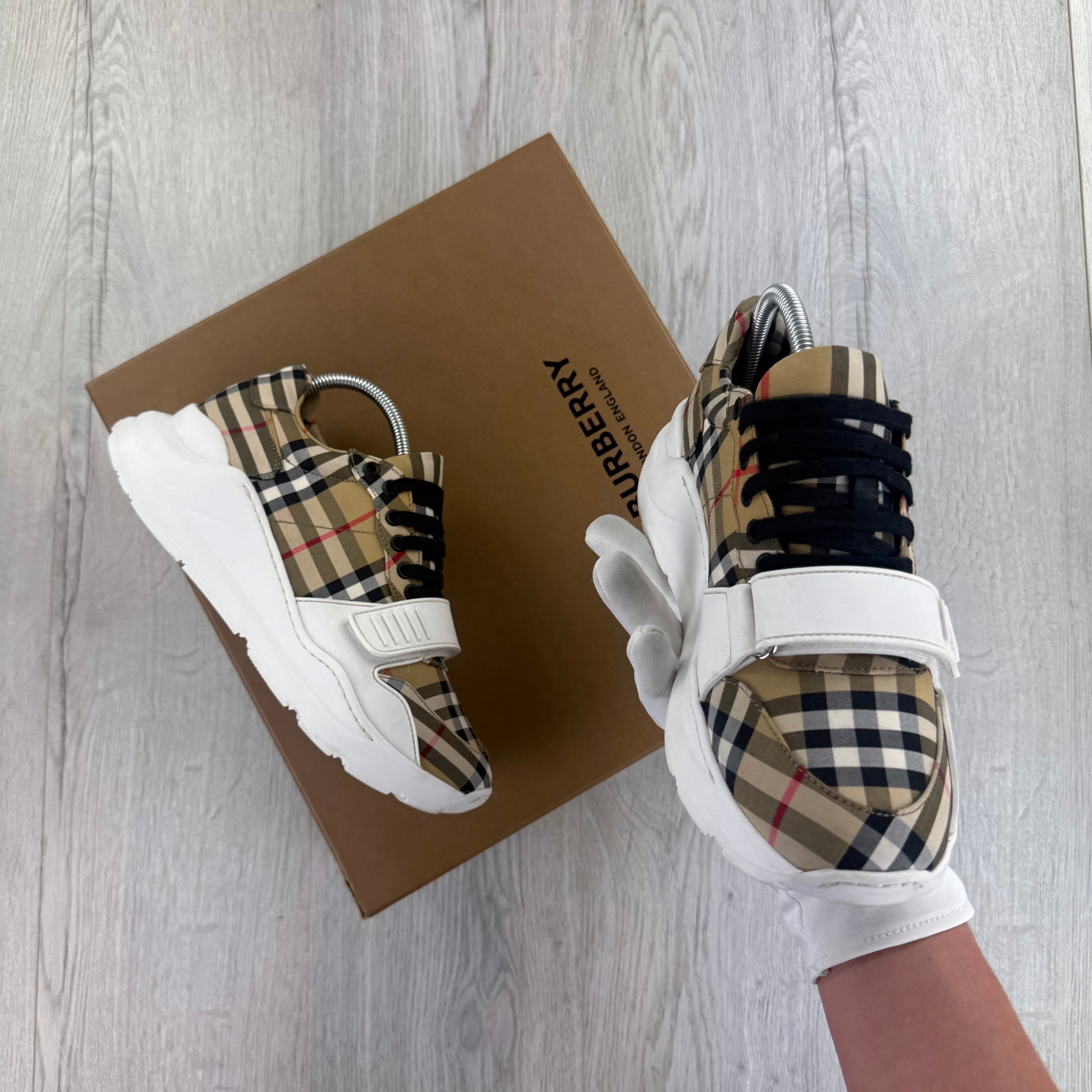 Burberry Men’s Vintage Check, Suede Leather Trainers - UK 6.5