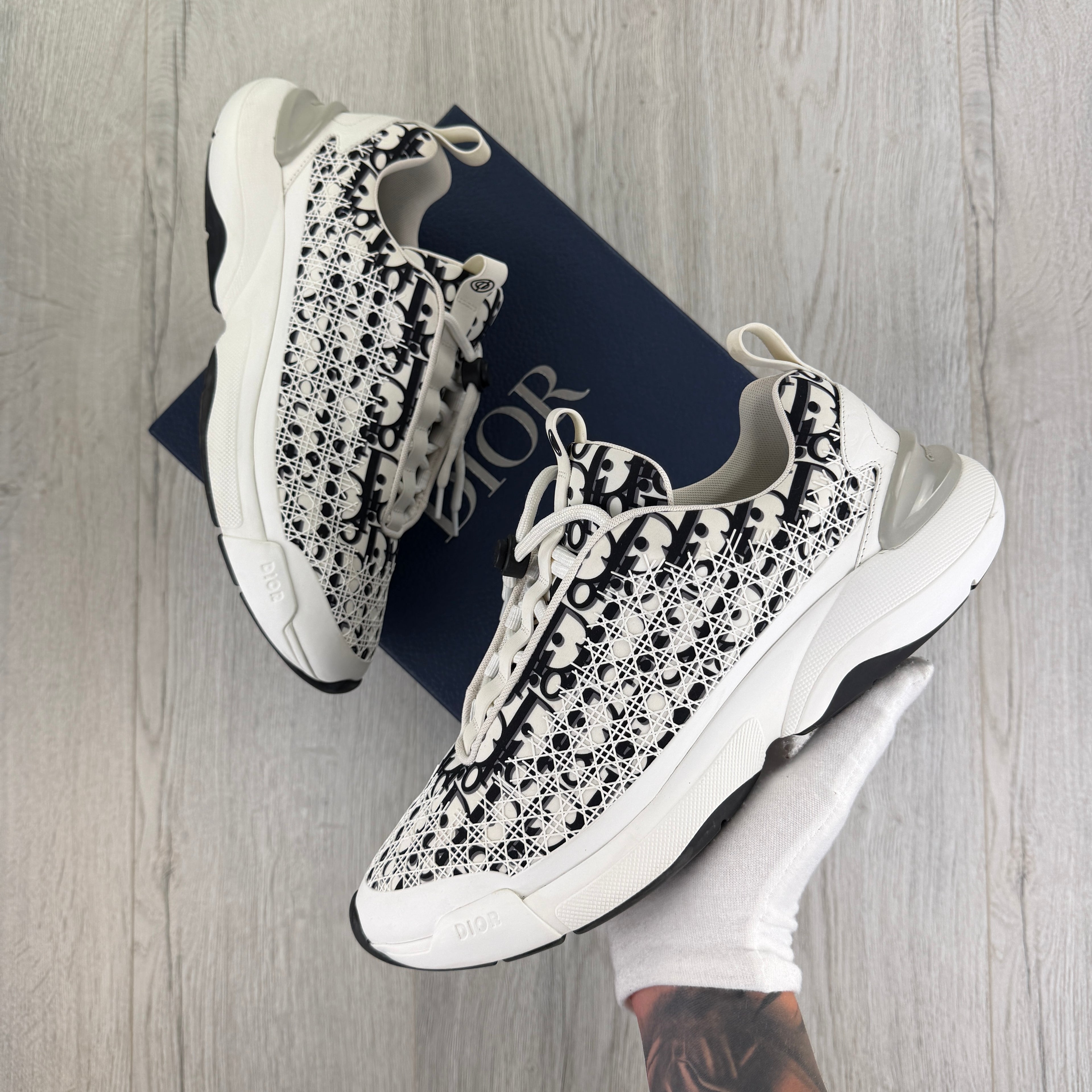 Dior B24 Men’s White & Black Trainers - Uk 10