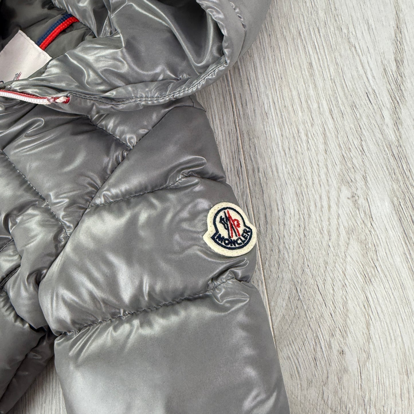 Moncler Baby Aubert Silver Down Jacket - 3-6 Months